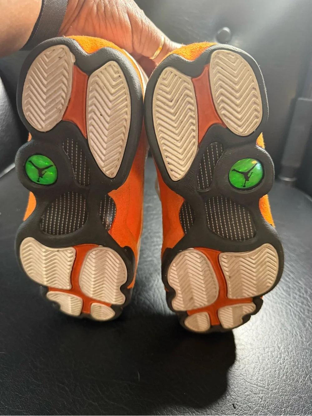 Jordan Black and Orange Low-Top Sneakers